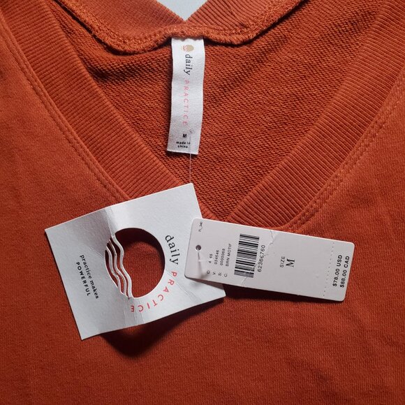 Daily Practice Anthropologie Top NWT Brown Motif Burnt Sienna Polka Dot Sz M - Picture 4 of 16